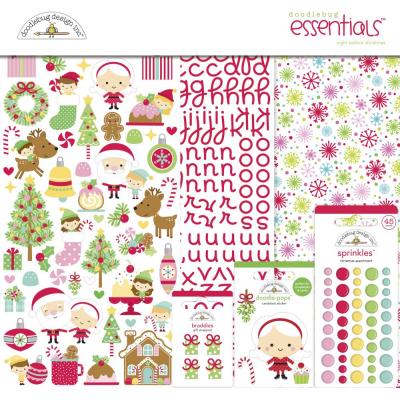 Doodlebug Night Before Christmas Designpapier - Essentials Kit